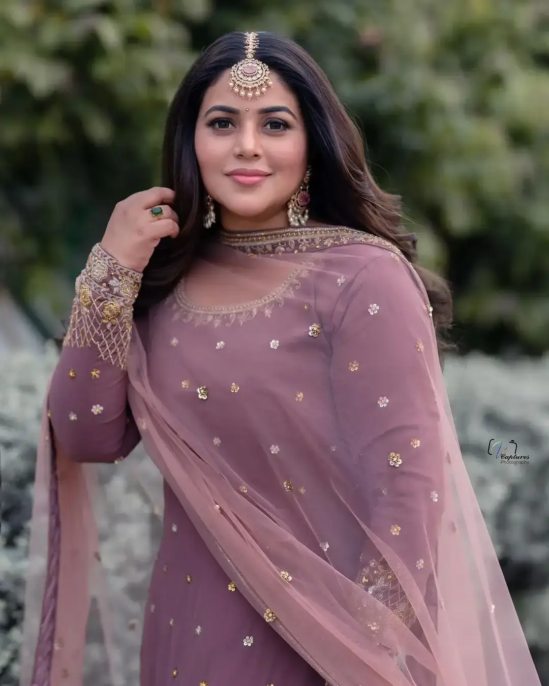 Hyderabad TV Actress Poorna in Maroon Colour Dress